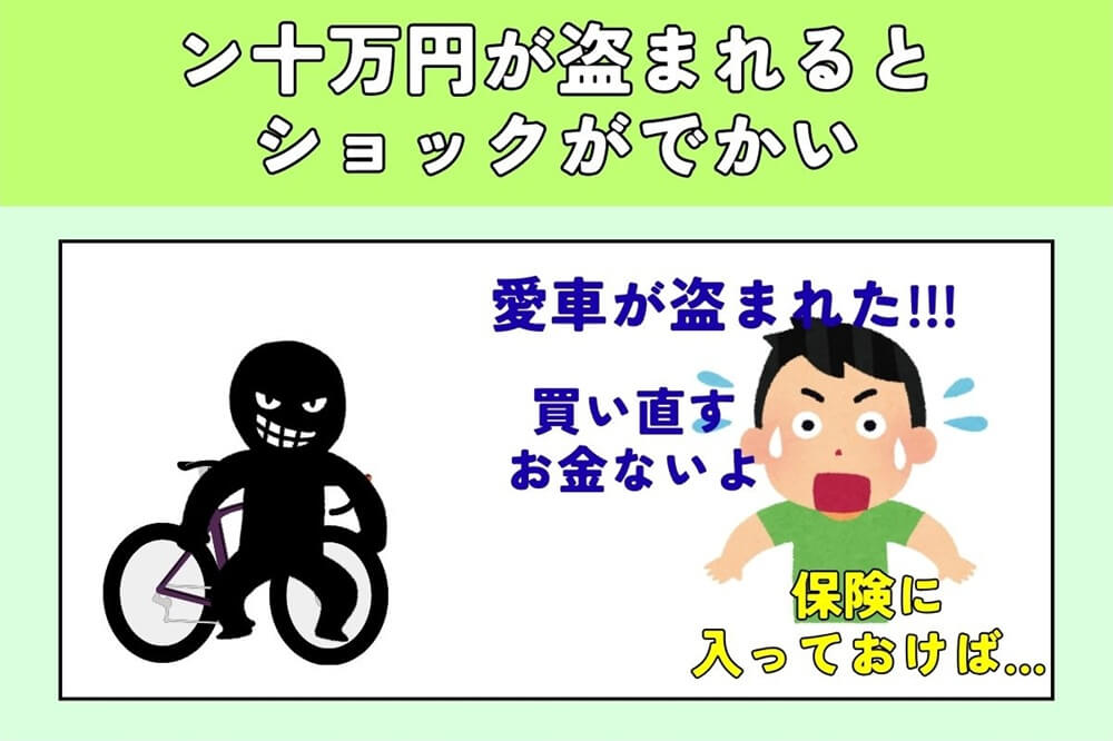 ン十万円のロードバイクが盗まれるとショックがでかい